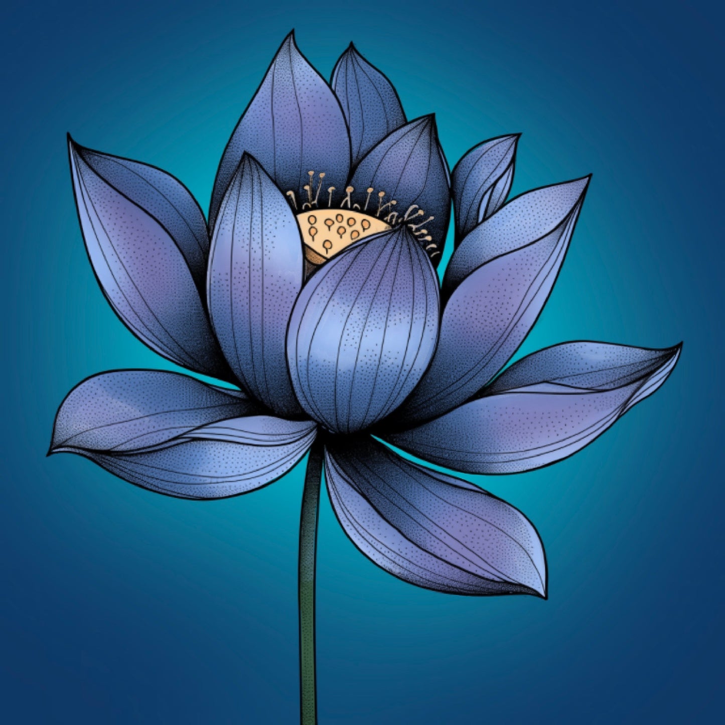 Motiv-Panel Kunstleder blaue Blume