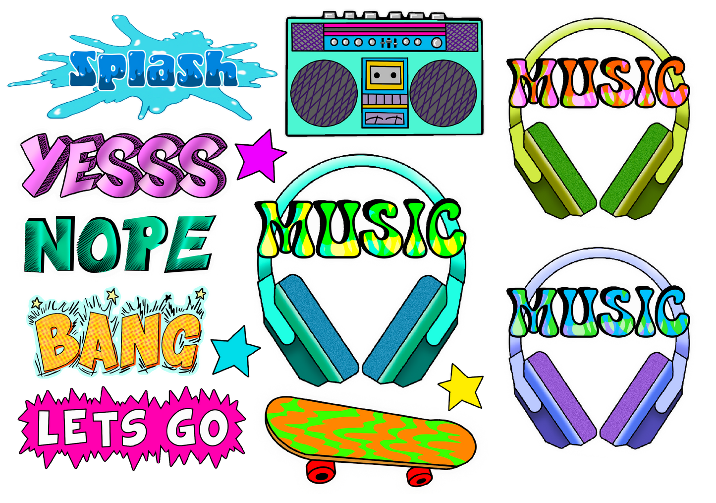 Bügelbilder-Sheet - ComicStyle Music