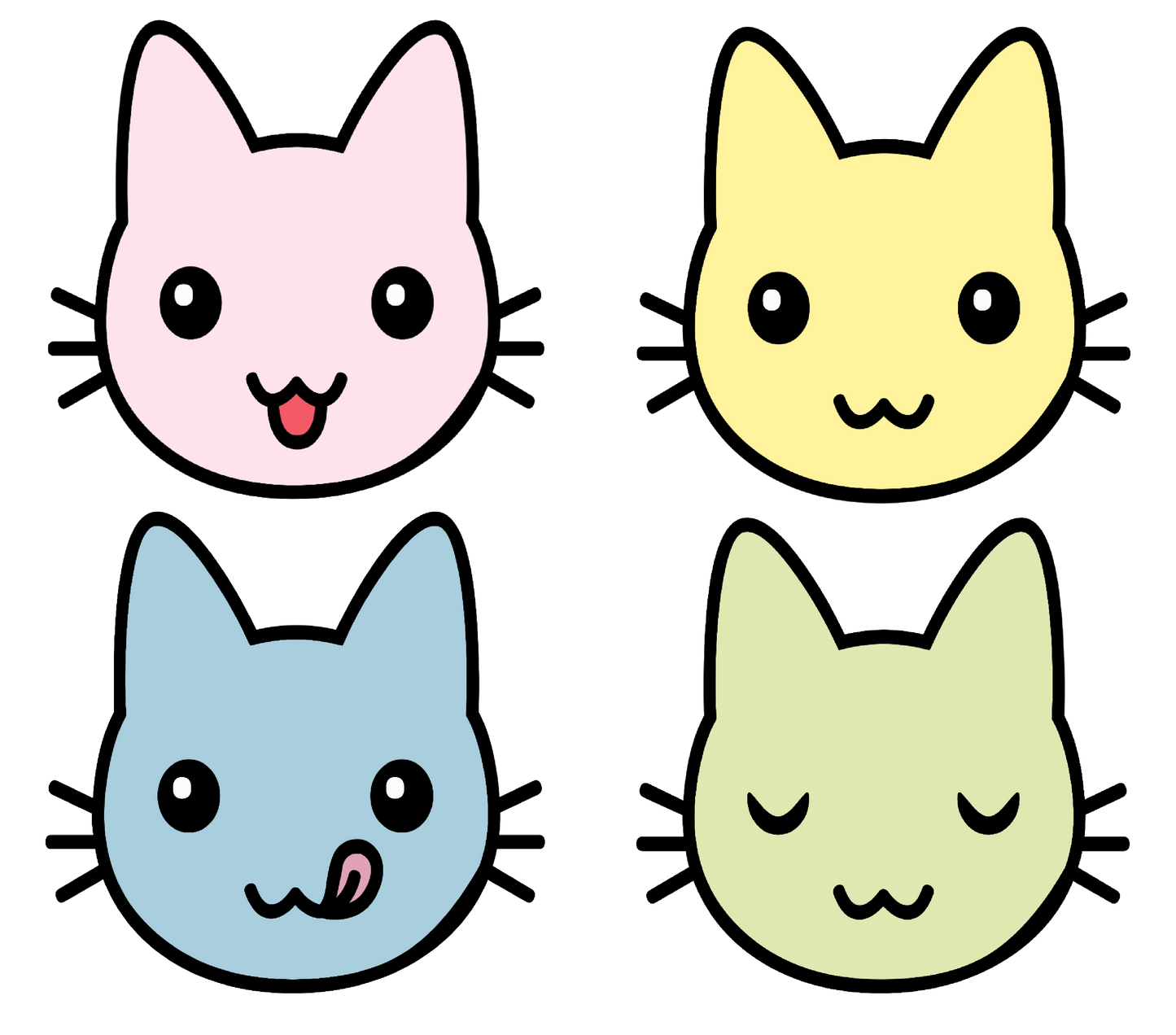 Bügelbilder-Sheet - Comic Cats