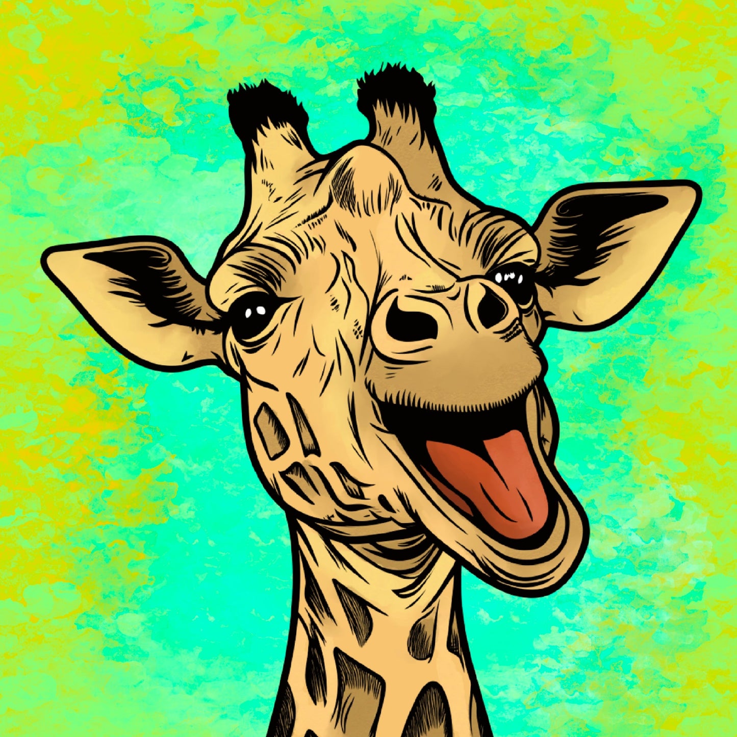 Motiv-Panel Kunstleder Giraffe