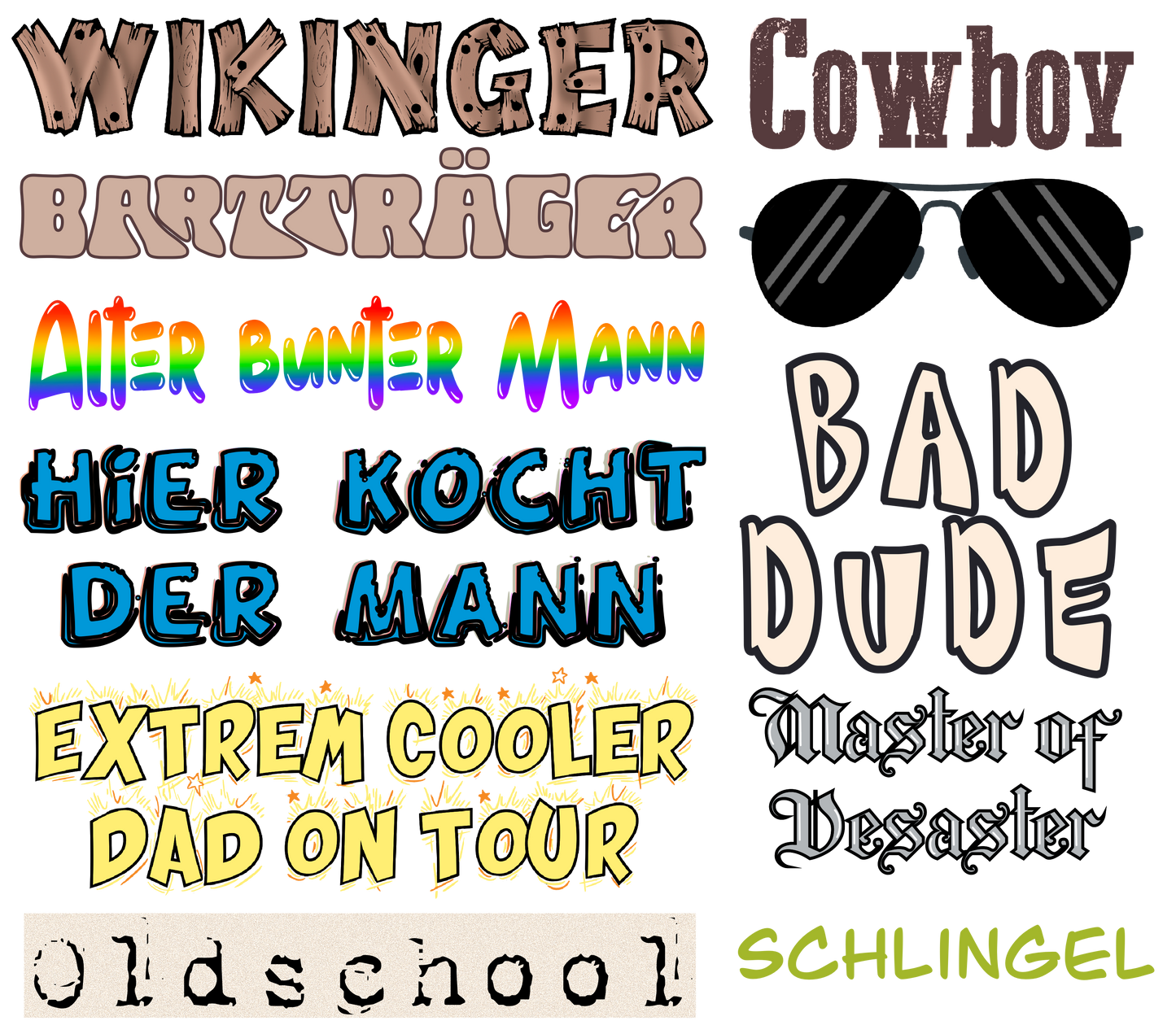 Bügelbild Bartträger