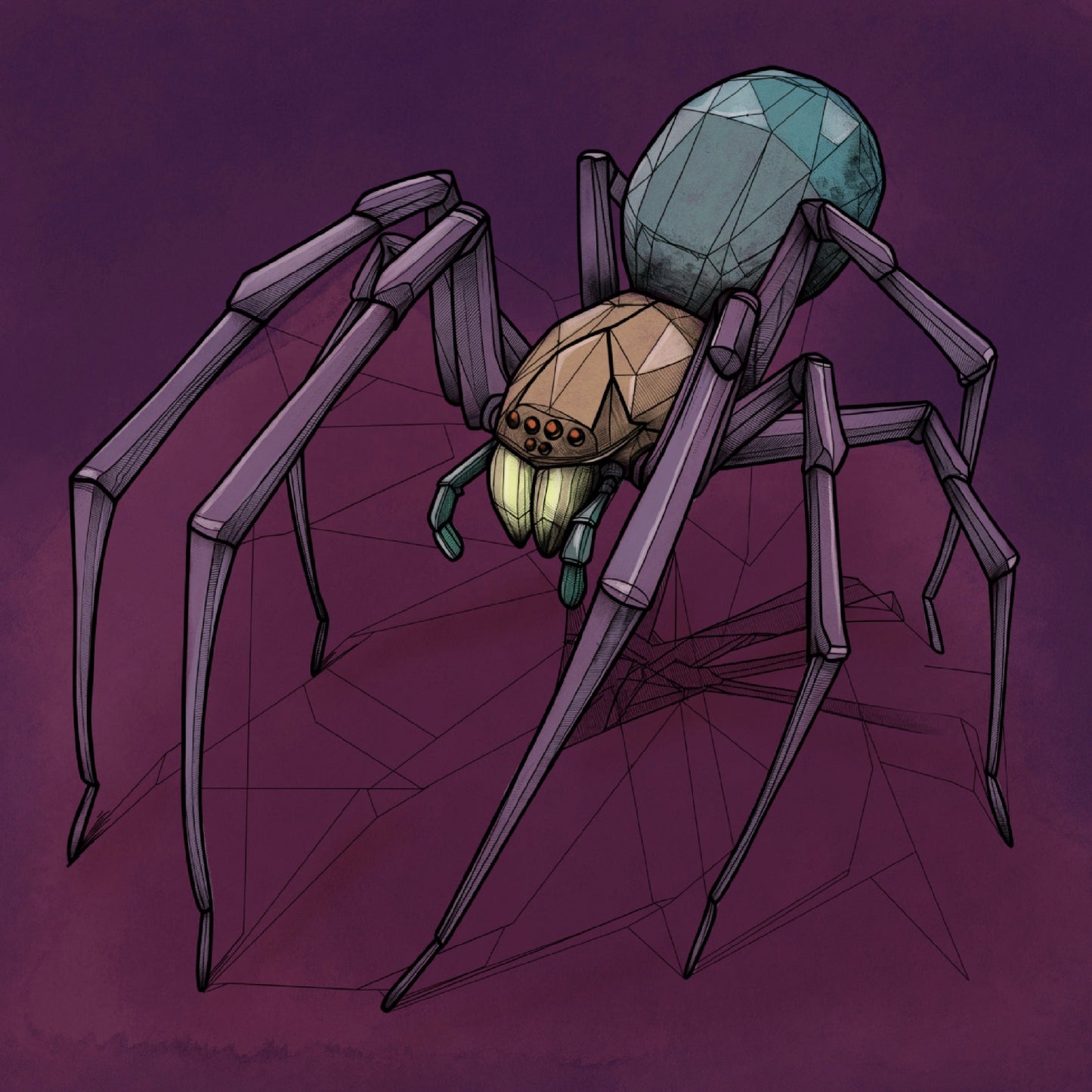 Motiv-Panel Kunstleder Spinne