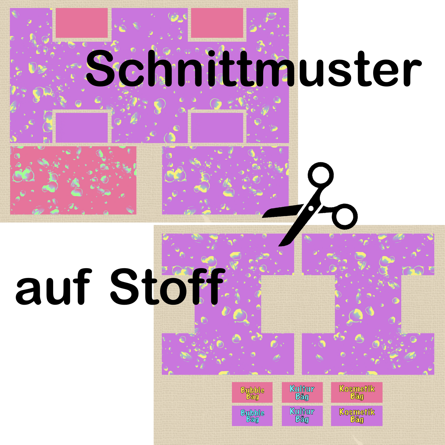 Schnittmuster auf Stoff