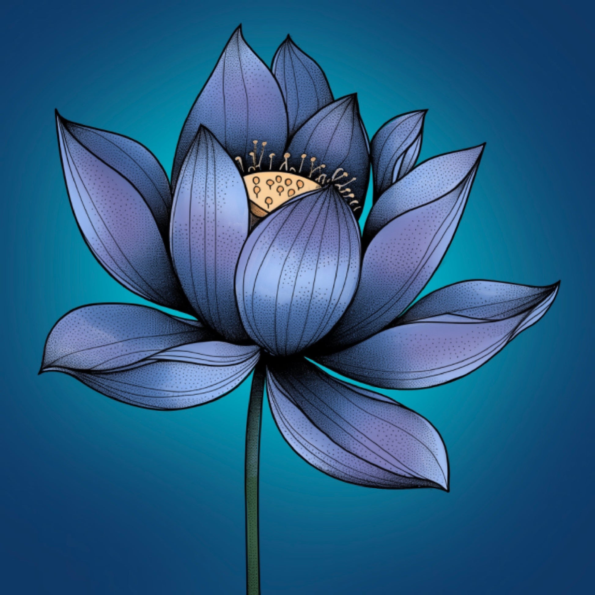 Motiv-Panel Kunstleder blaue Blume