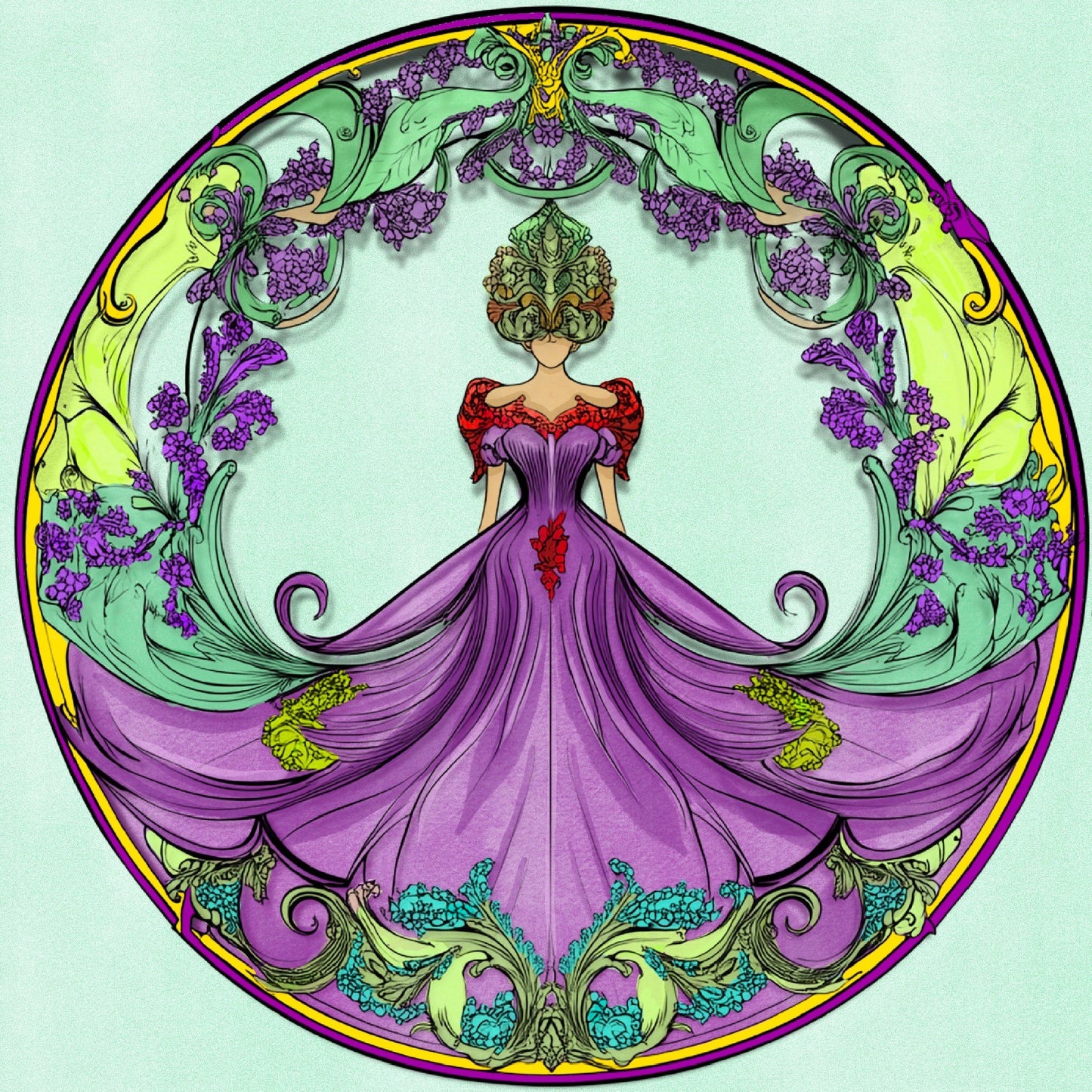 Motiv-Panel Kunstleder Blumenfrau