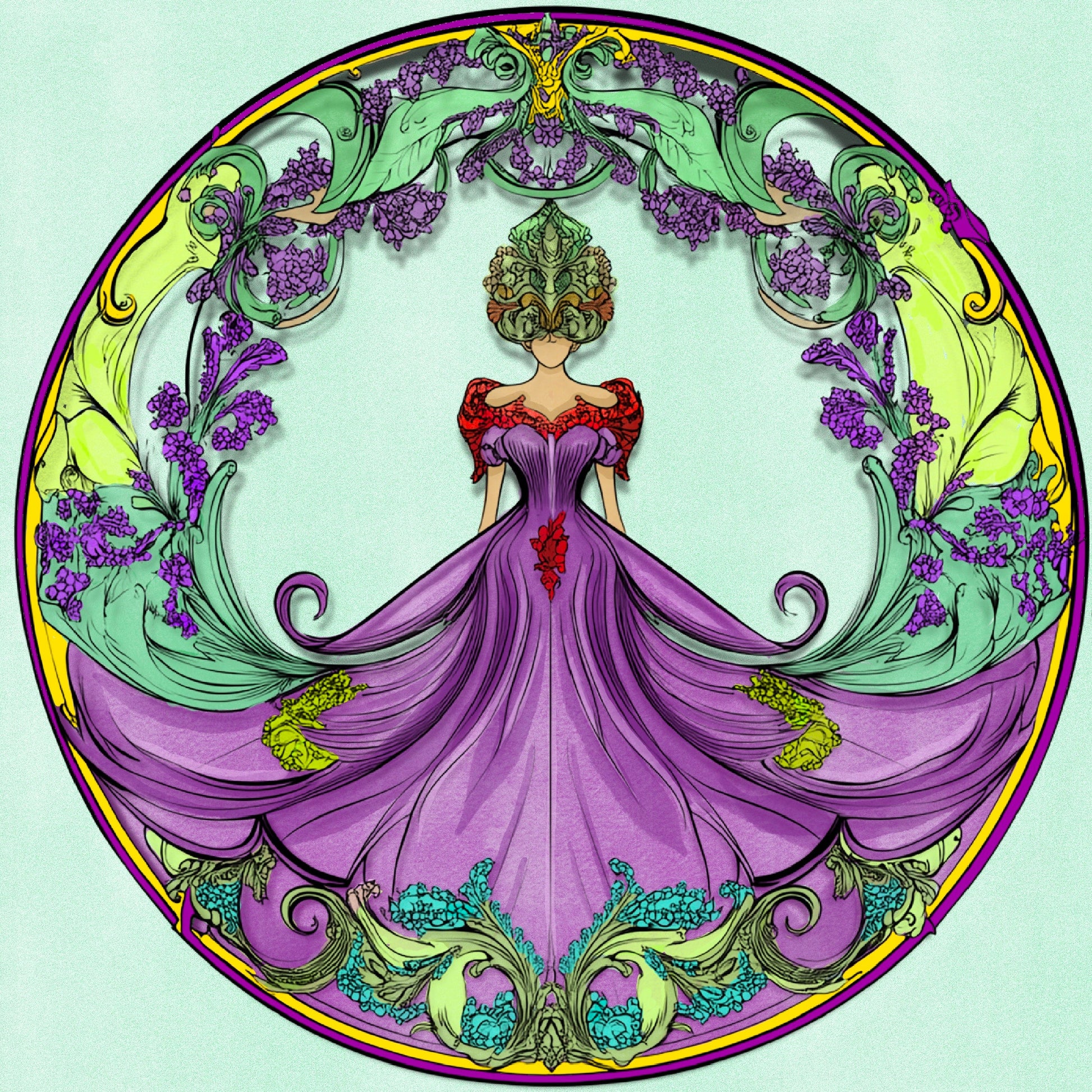 Motiv-Panel Kunstleder Blumenfrau