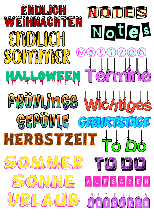 Stickervorlagen Journaling