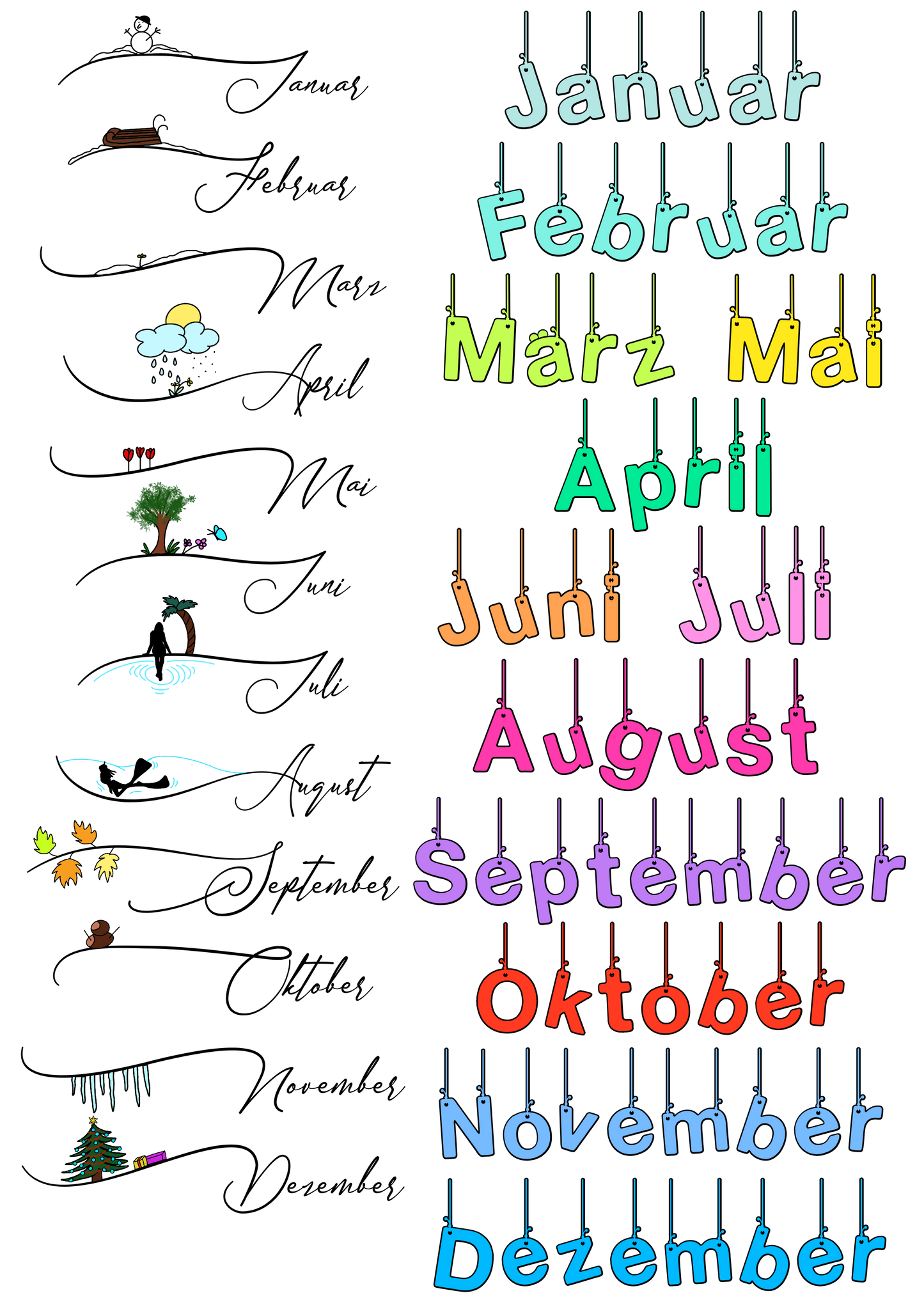 Stickervorlagen Journaling