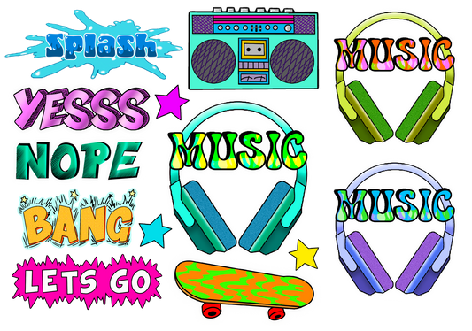 Bügelbilder-Sheet - ComicStyle Music