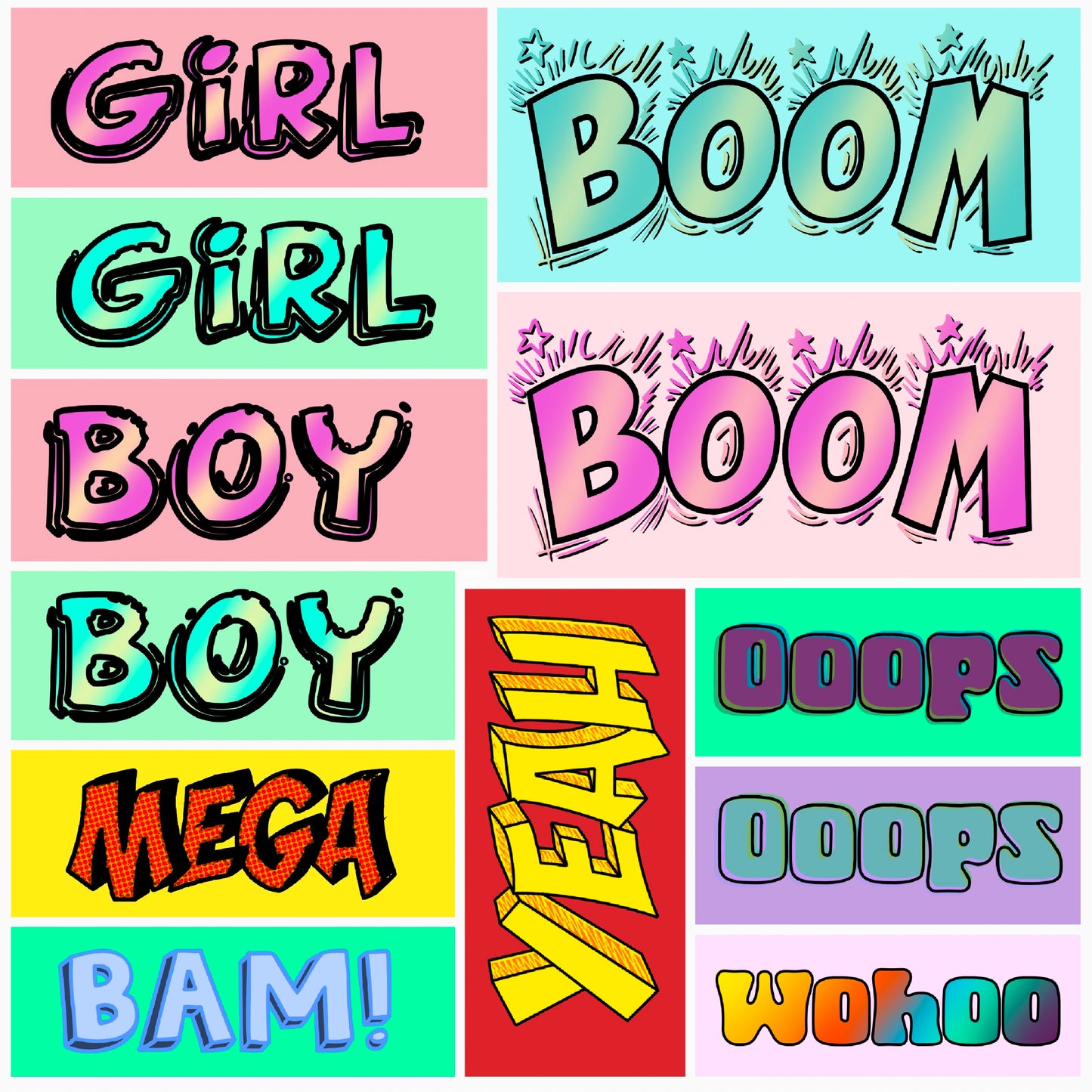 Label-Sheet - Comic Kids