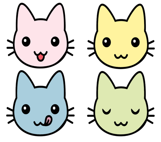 Bügelbilder-Sheet - Comic Cats