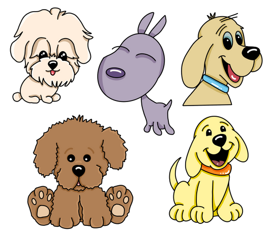 Bügelbilder-Sheet - Comic Dogs