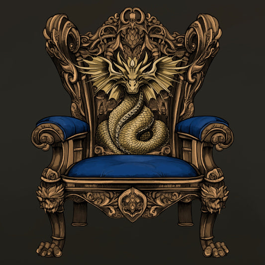 Motiv-Panel Kunstleder Drachenstuhl Drache Stuhl