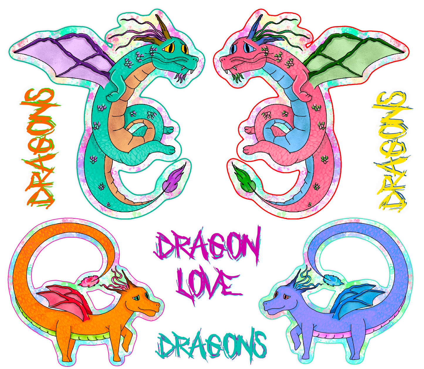 Bügelbilder-Sheet - Dragons