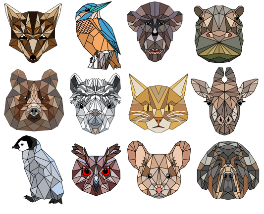 Bügelbilder Geometrische Tiere