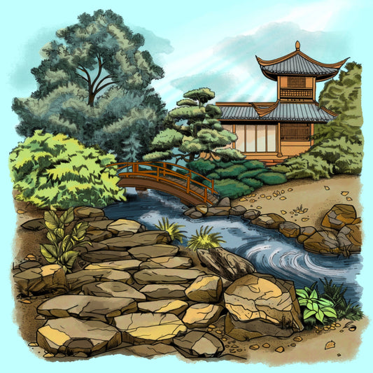 Motiv-Panel Kunstleder Leises Rauschen Fluss Japan