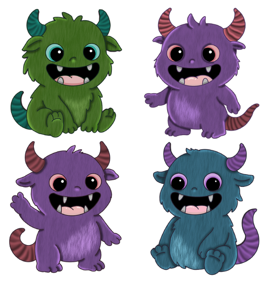 Bügelbilder süße Monster