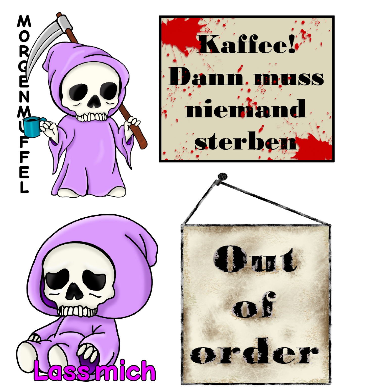 Bügelbilder-Sheet - Morgenmuffel