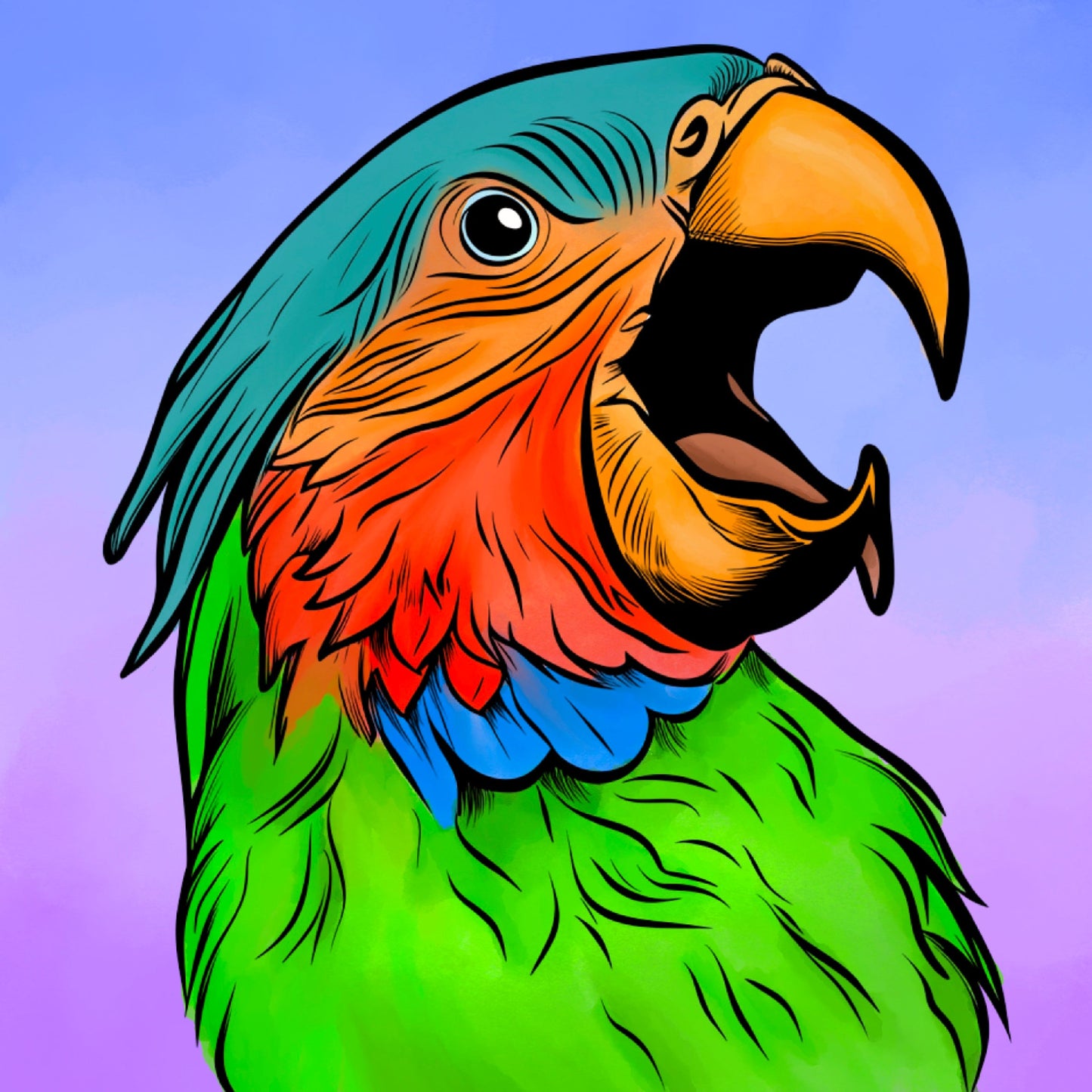 Motiv-Panel Kunstleder Papagei