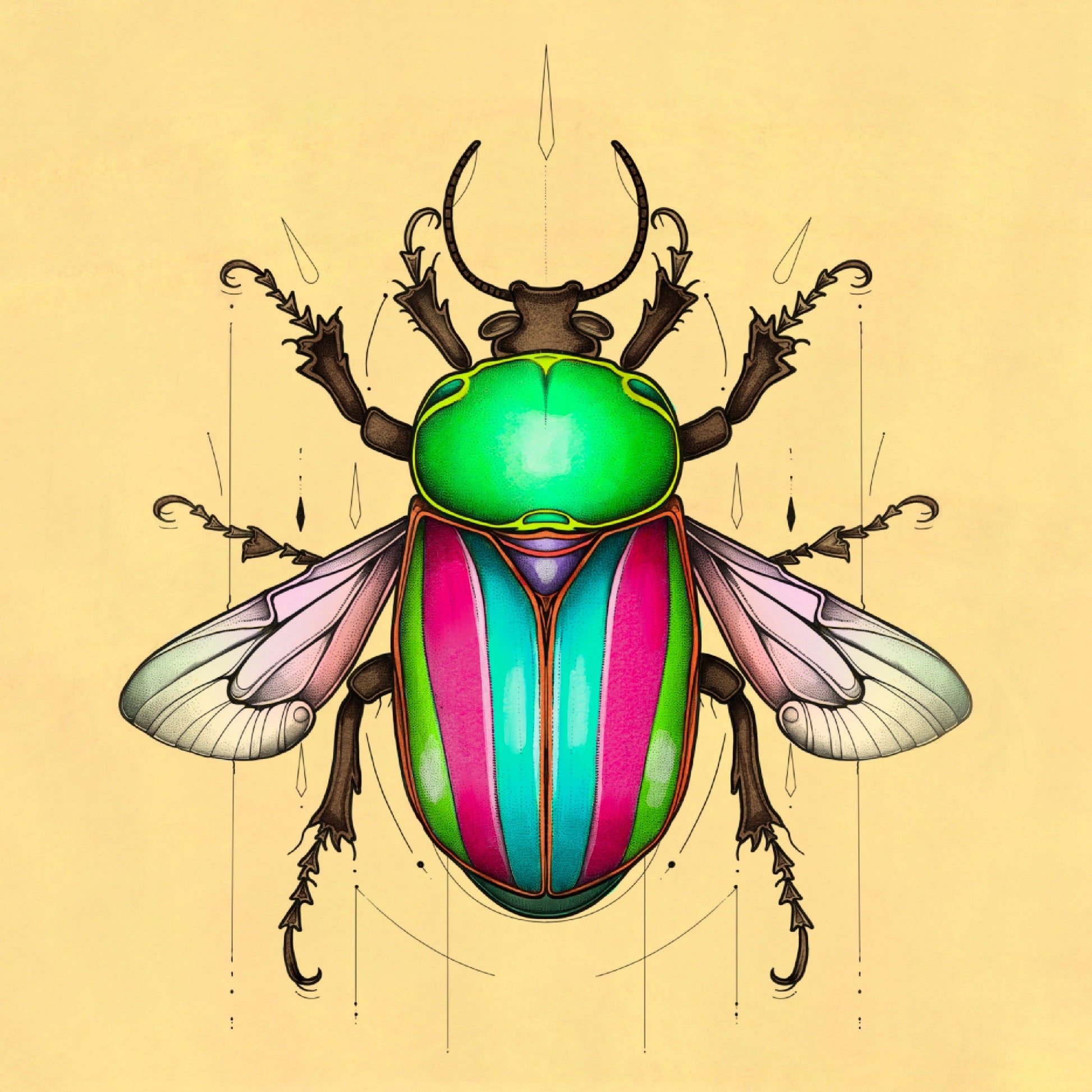 Motiv-Panel Kunstleder schillernder Käfer