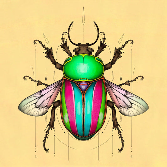 Motiv-Panel Kunstleder schillernder Käfer