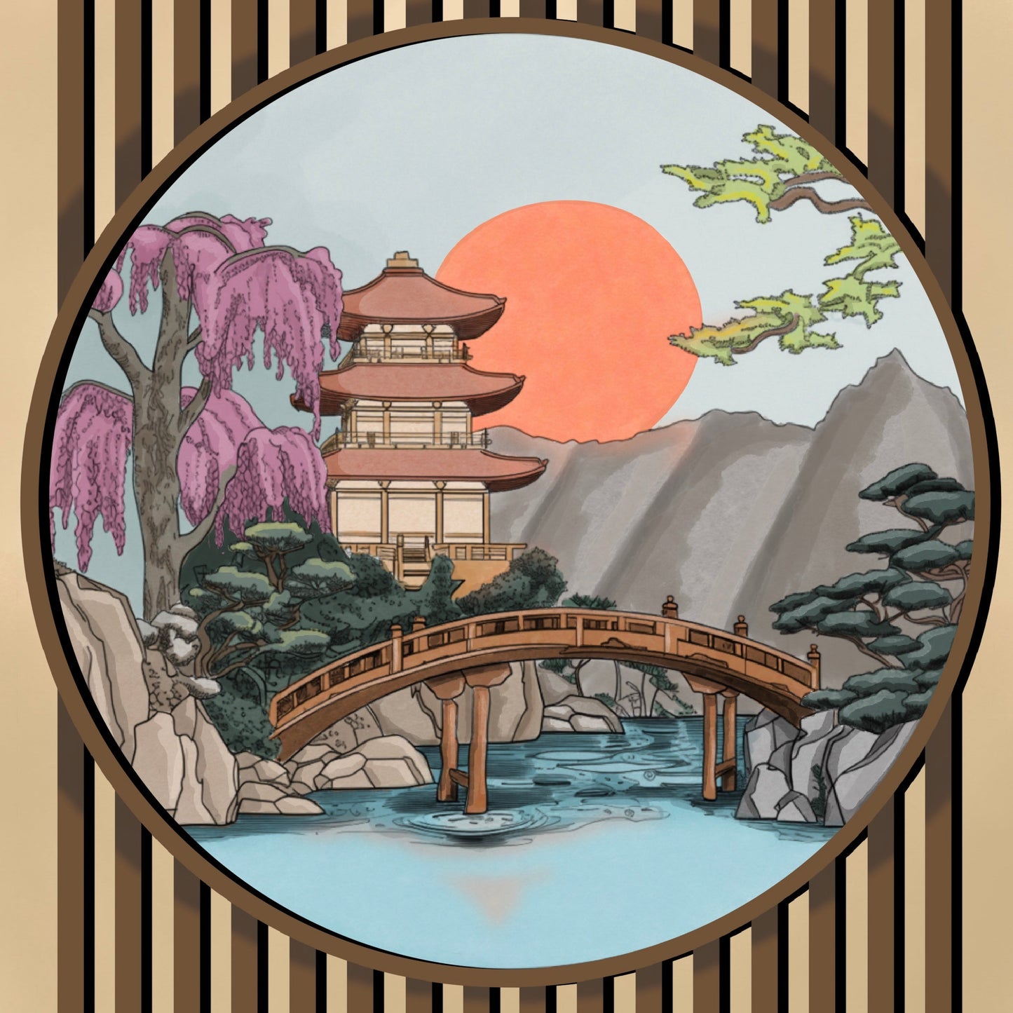 Motiv-Panel Kunstleder Sonnenaufgang Japan