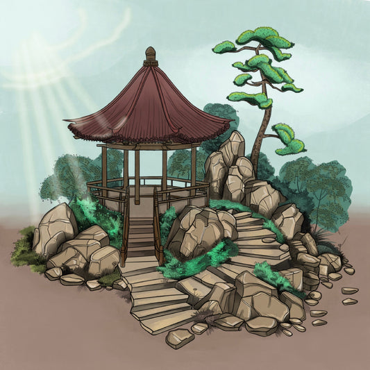 Motiv-Panel Kunstleder Stille Garten Japan