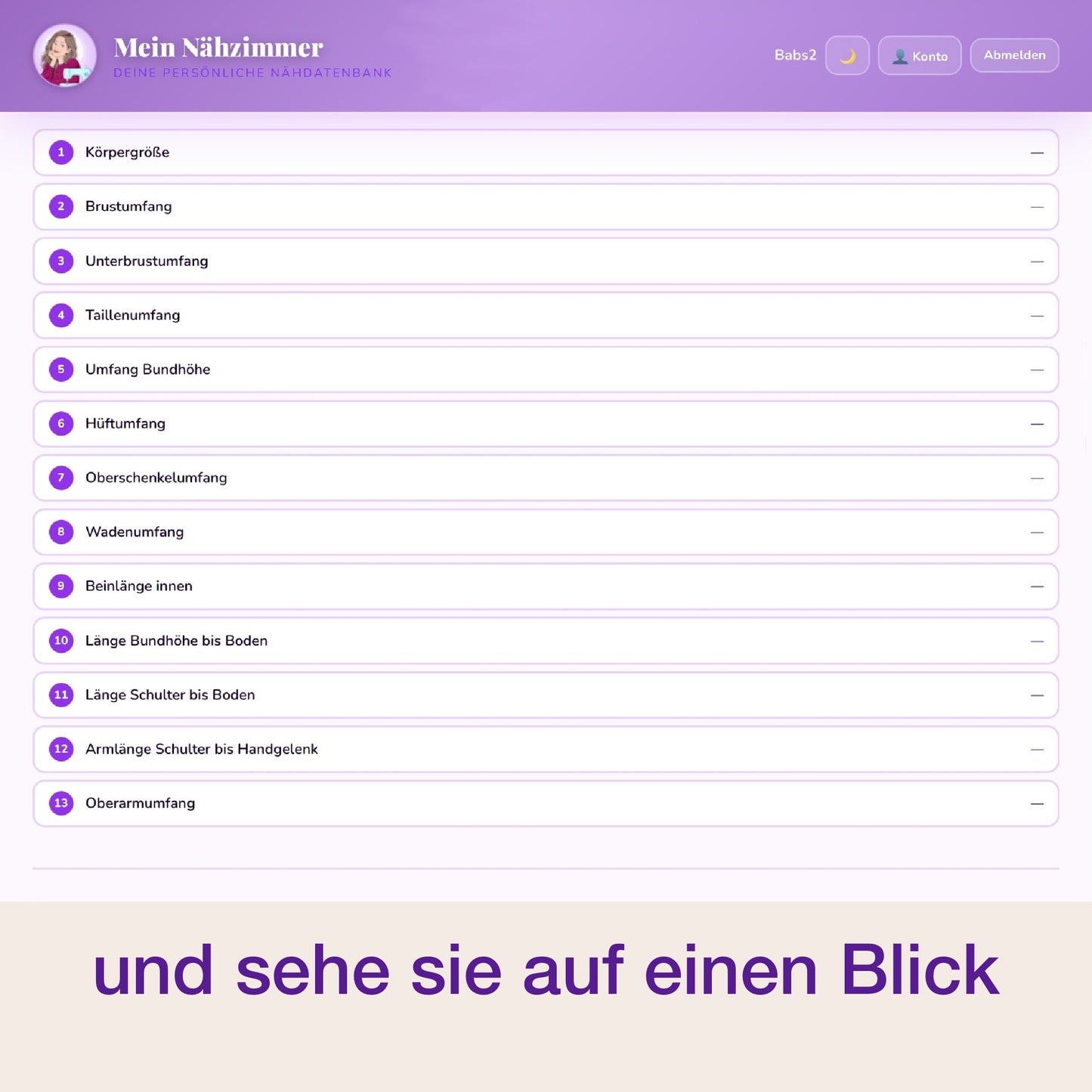 Mein Nähzimmer - deine persönliche Näh-Datenbank