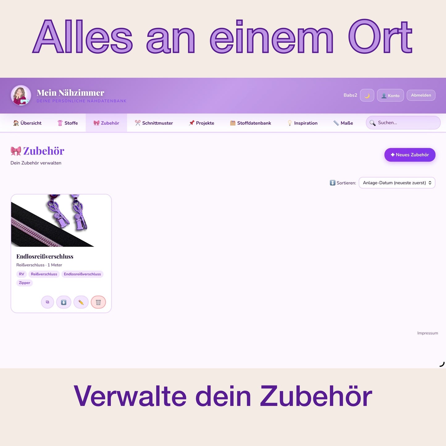 Mein Nähzimmer - die Näh-Datenbank - Papperlababs
