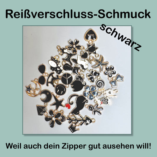 Reißverschluss-Schmuck schwarz