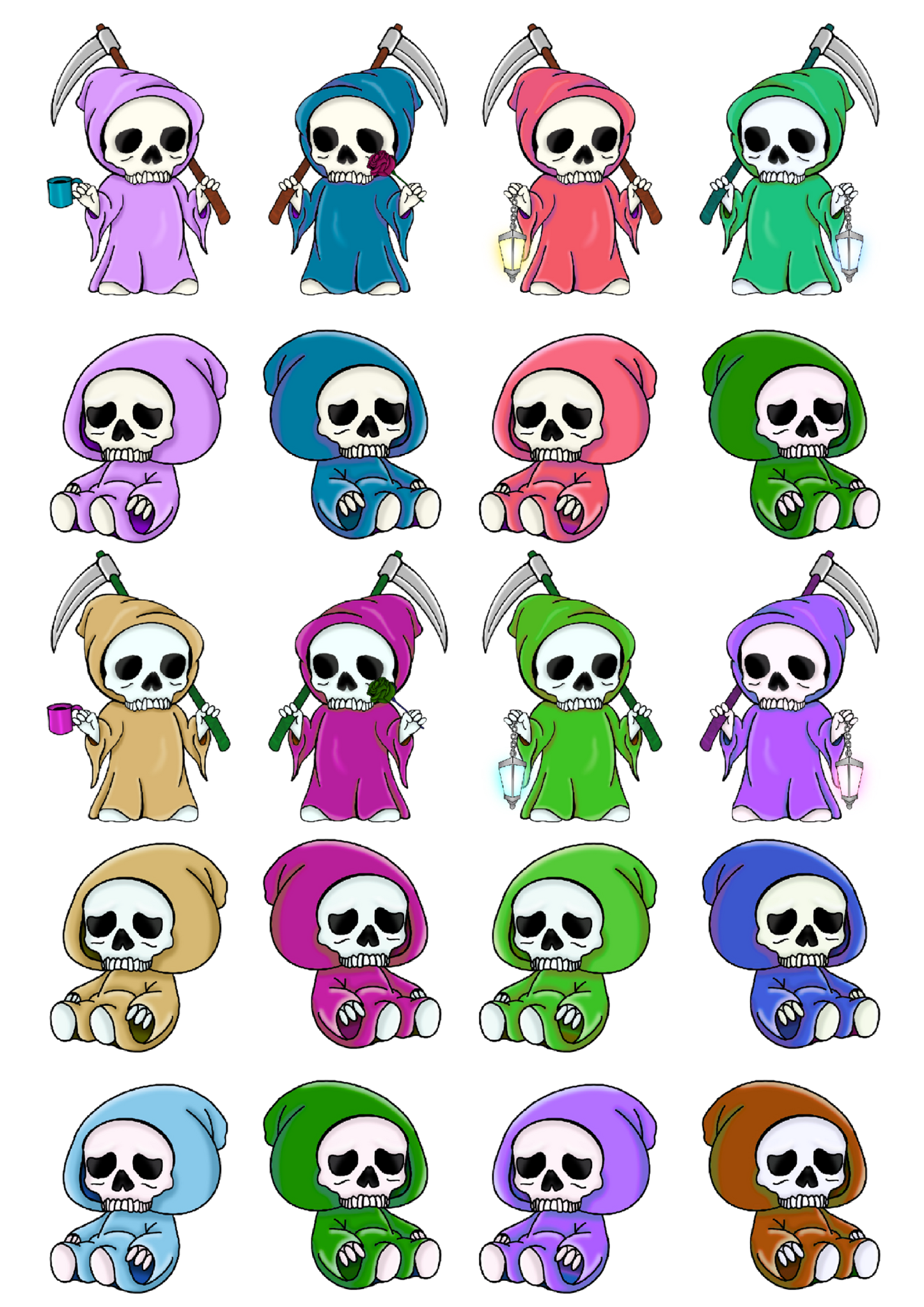 Stickervorlagen dark but cute