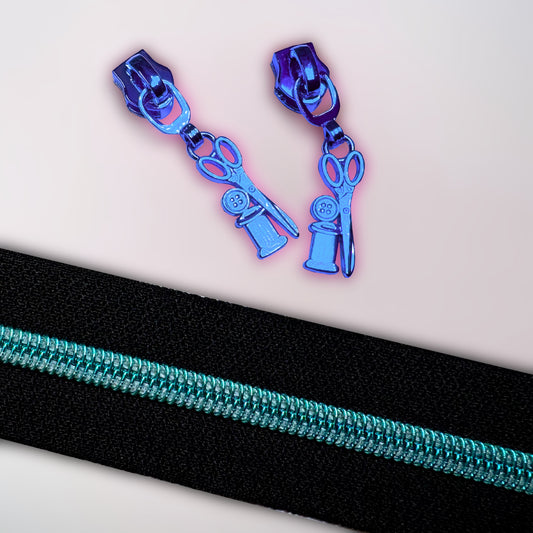 Endlosreißverschluss blau