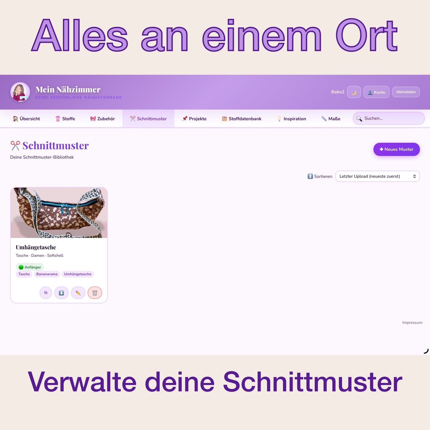 Mein Nähzimmer - die Näh-Datenbank - Papperlababs
