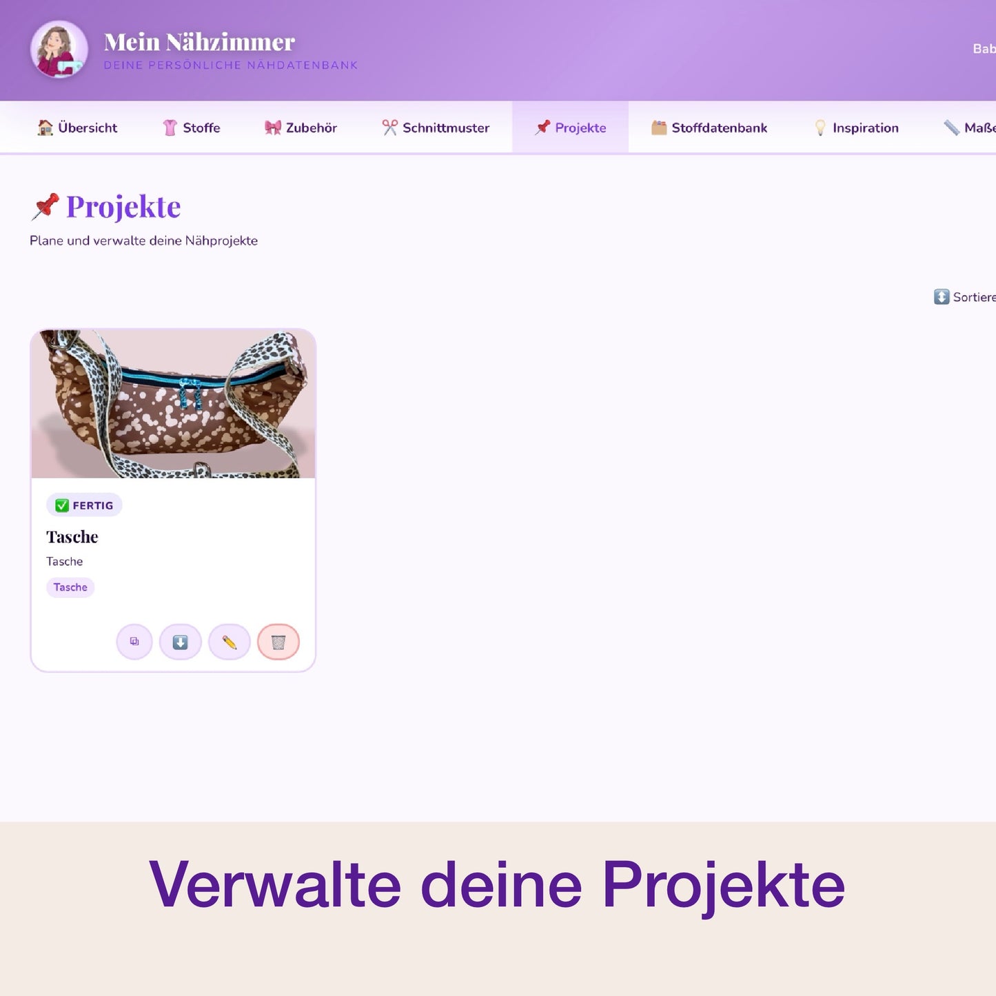 Mein Nähzimmer - deine persönliche Näh-Datenbank