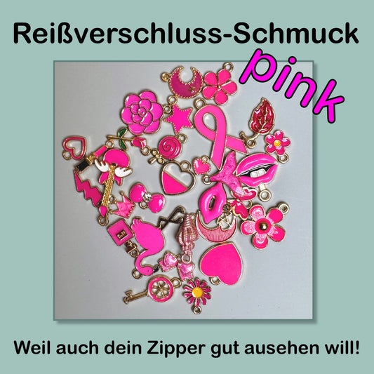 Reißverschluss-Schmuck pink