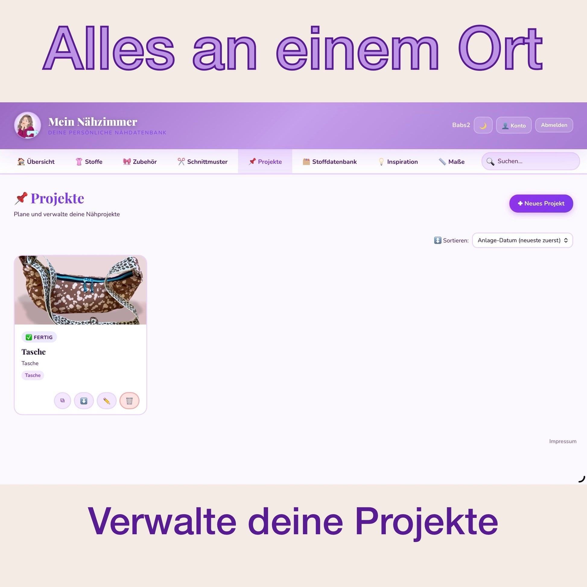 Mein Nähzimmer - die Näh-Datenbank - Papperlababs