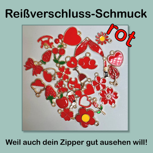 Reißverschluss-Schmuck rot