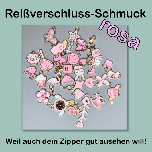 Reißverschluss-Schmuck rosa