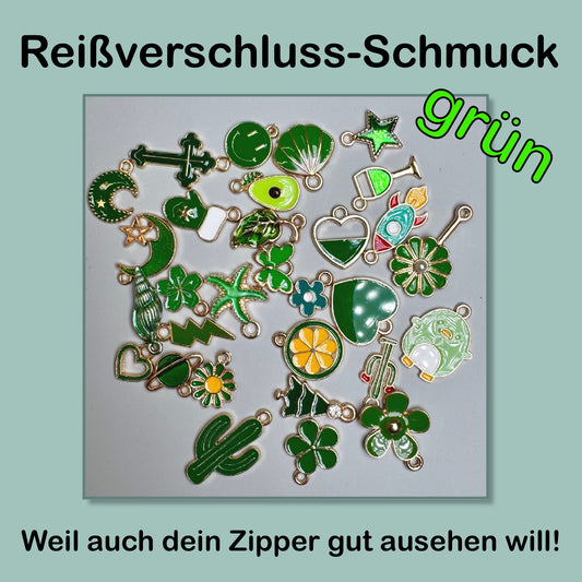 Reißverschluss-Schmuck grün