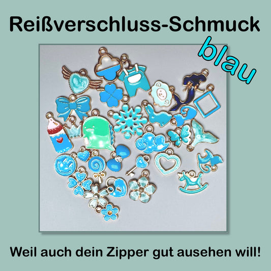 Reißverschluss-Schmuck blau