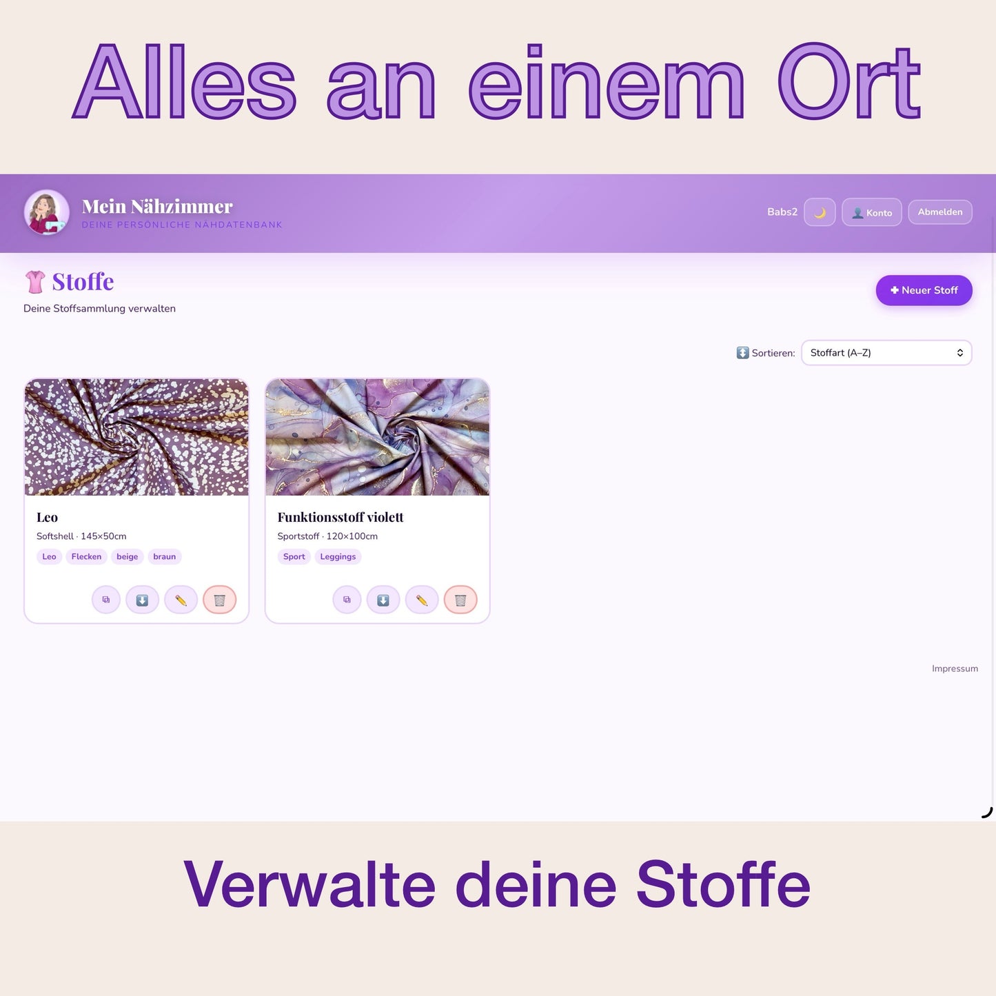 Mein Nähzimmer - die Näh-Datenbank - Papperlababs