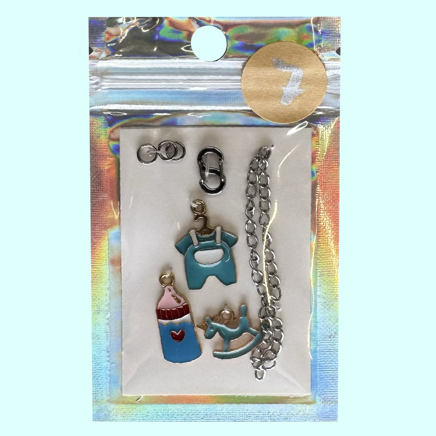 Reißverschluss-Schmuck blau