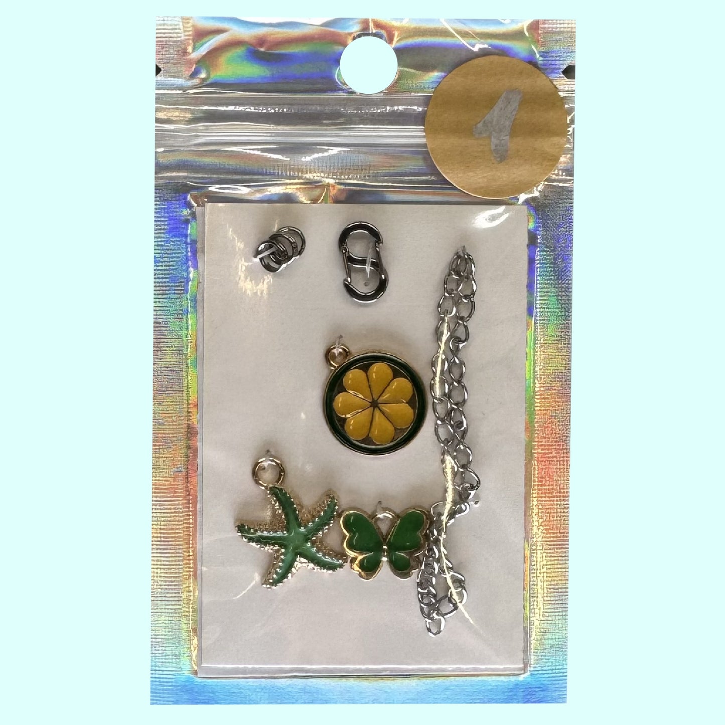 Reißverschluss-Schmuck grün