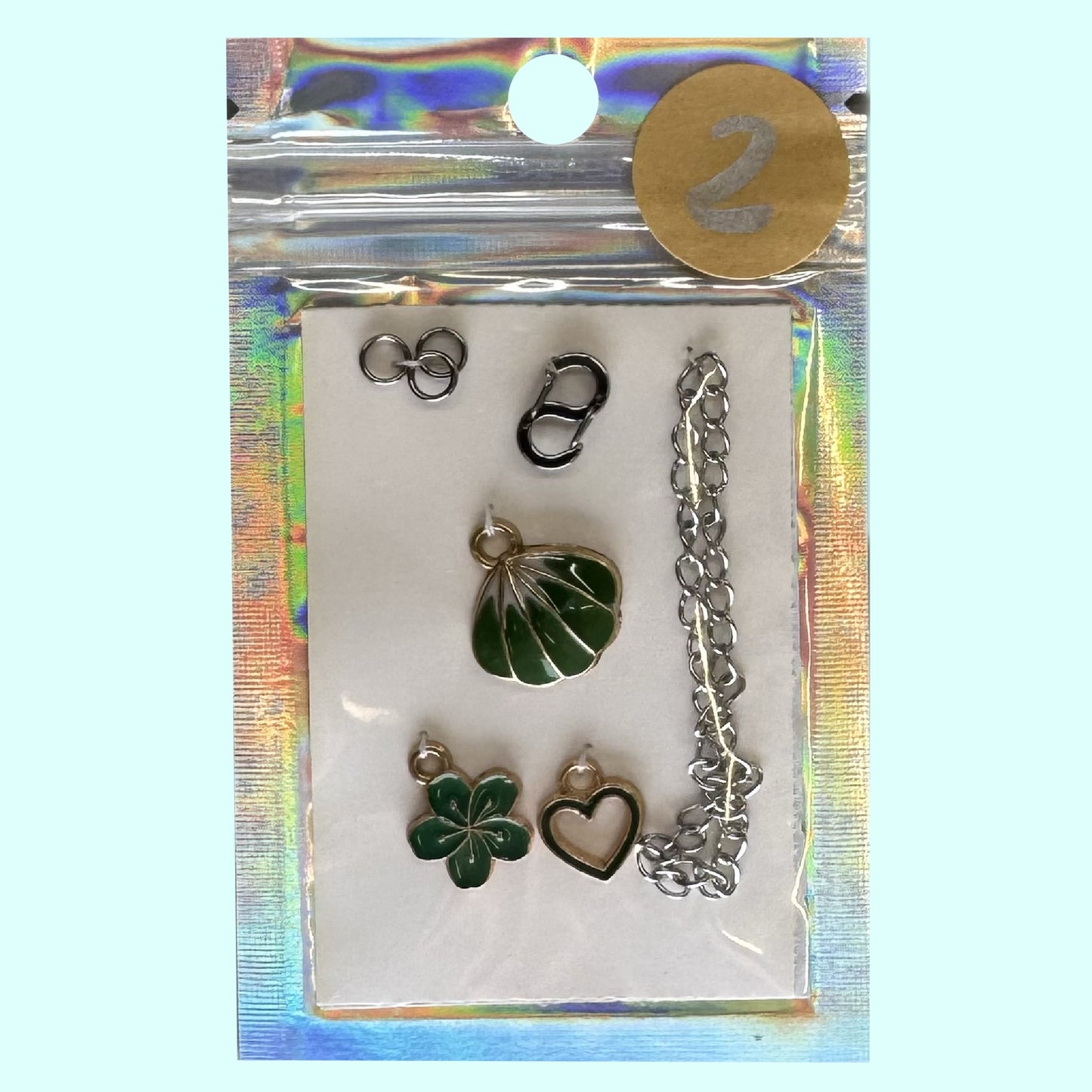 Reißverschluss-Schmuck grün