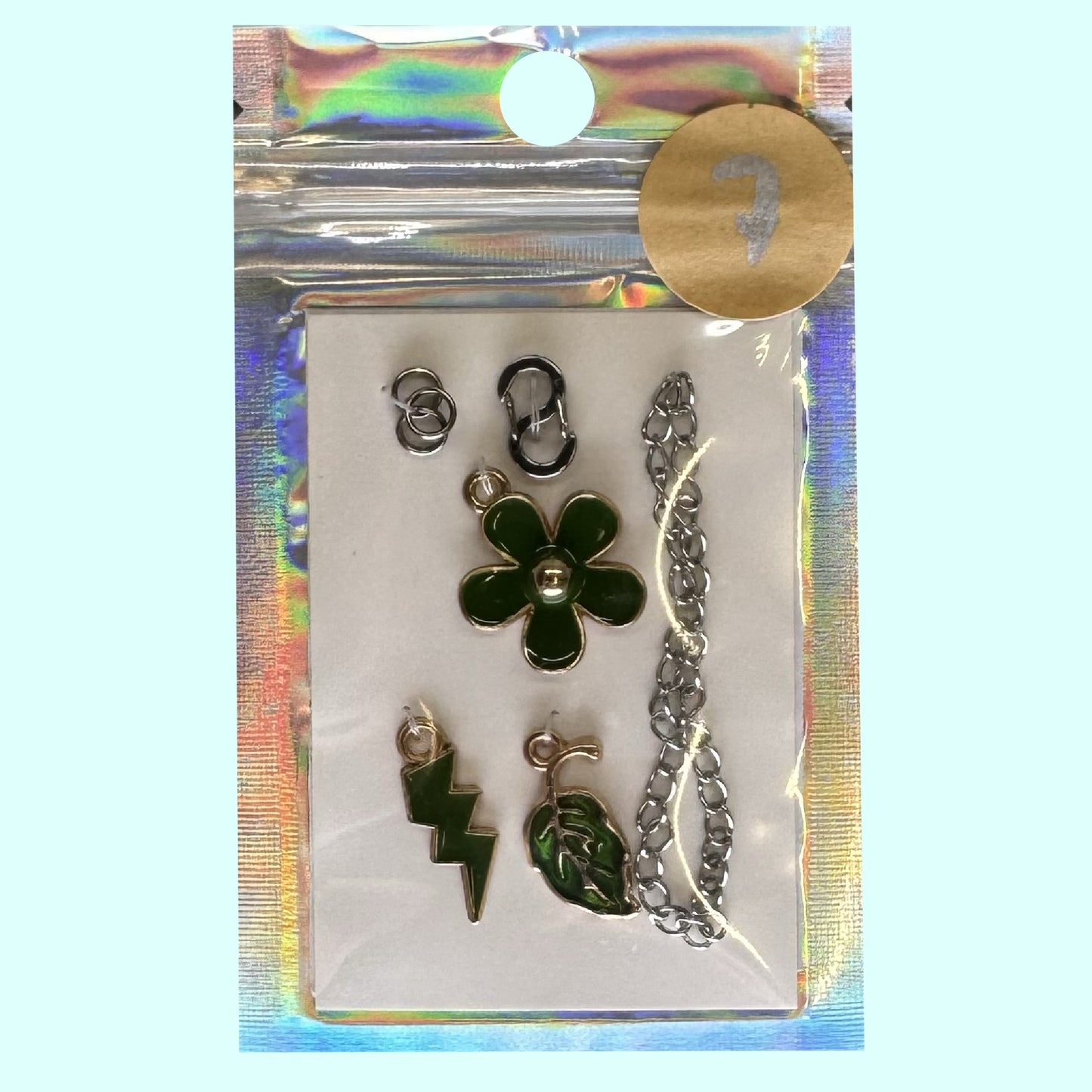 Reißverschluss-Schmuck grün