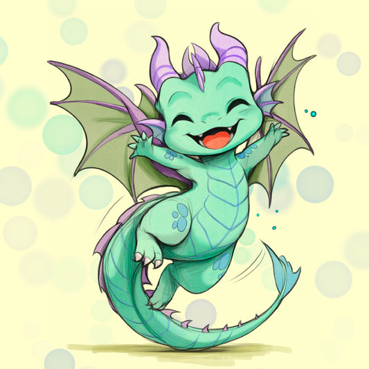 Motiv-Panel Kunstleder grüner Drache