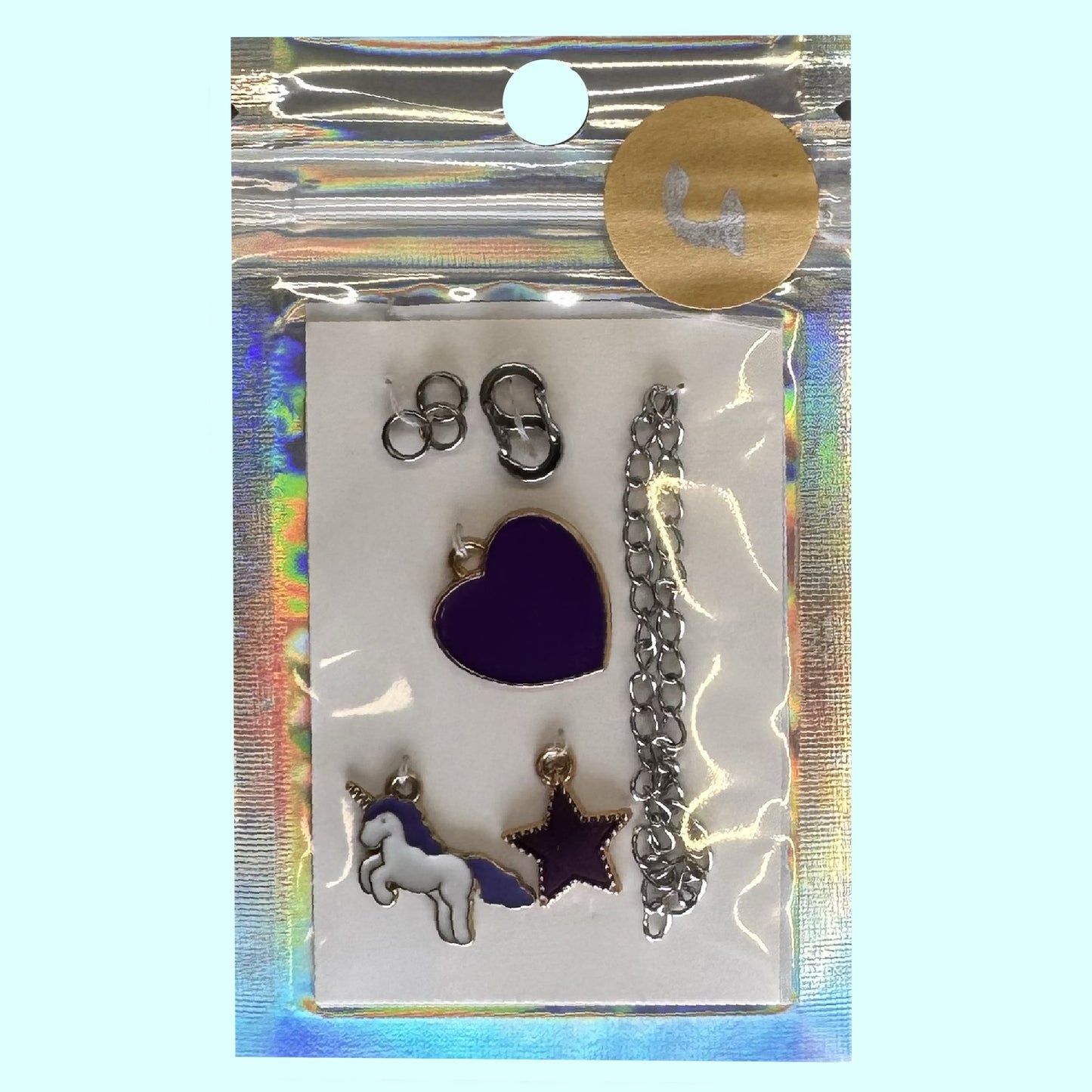 Reißverschluss-Schmuck lila