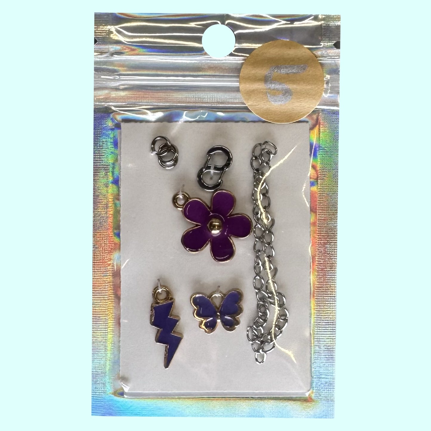 Reißverschluss-Schmuck lila