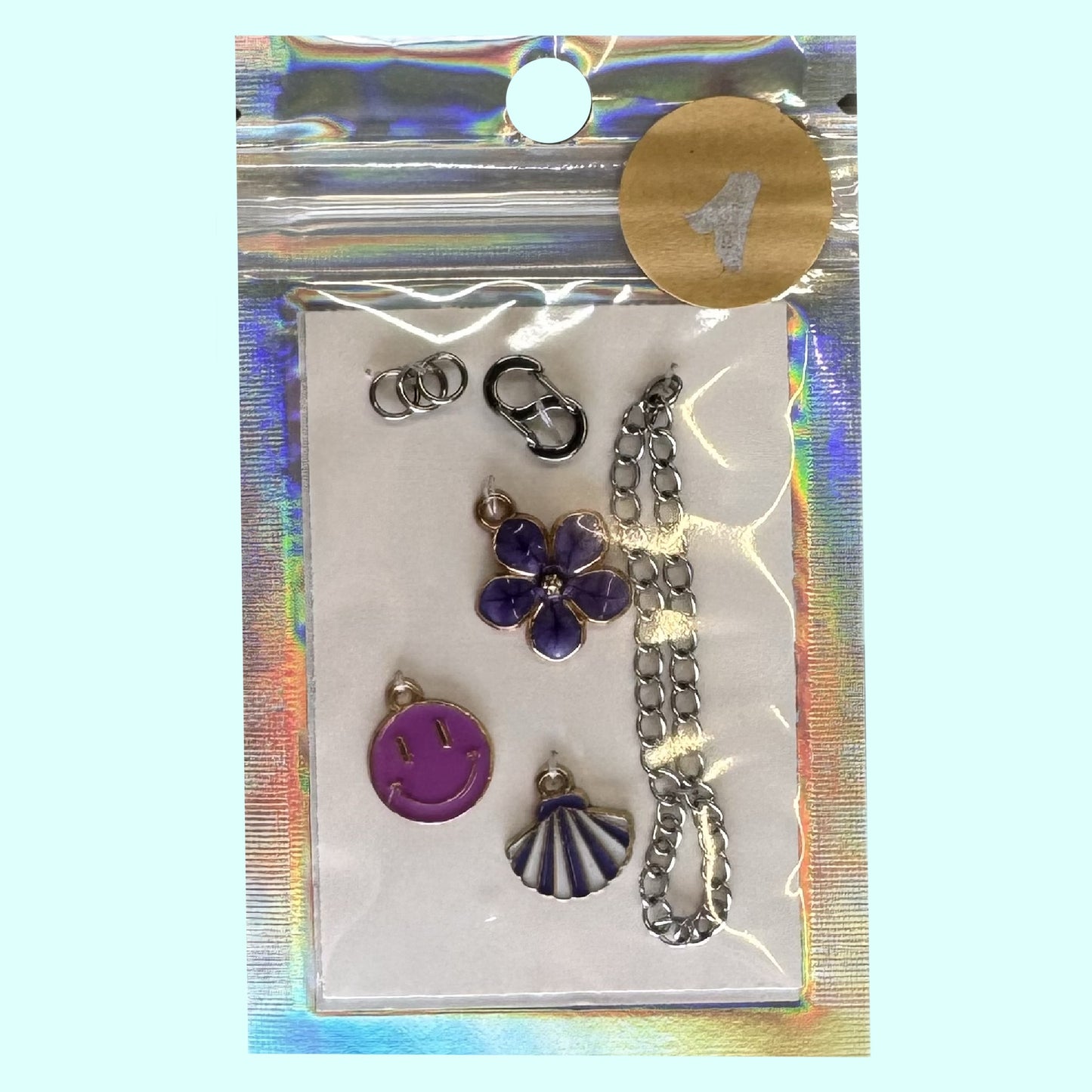 Reißverschluss-Schmuck lila