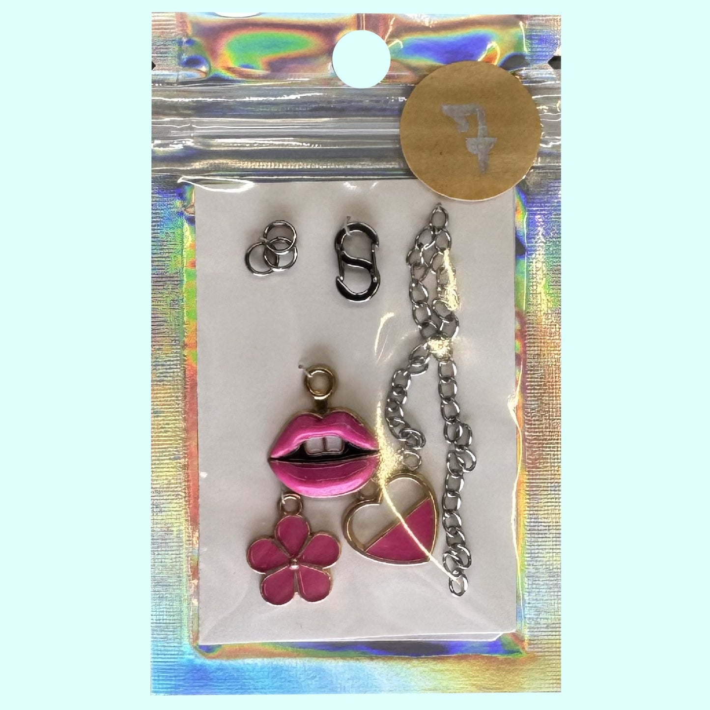 Reißverschluss-Schmuck pink